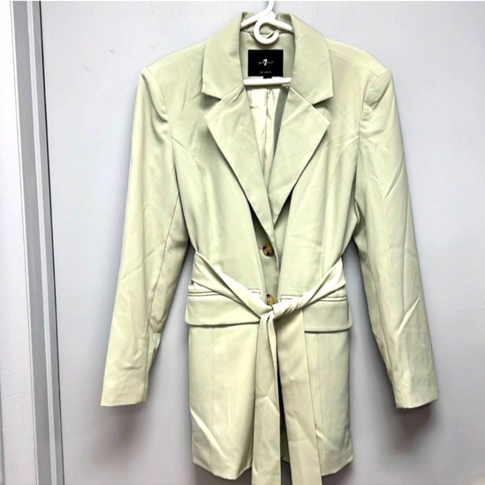 HP🎉 NWOT 7 For all Mankind Belted Blazer in Pastel Green